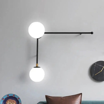 Modern Black and Gold Wall Lamp Glass Sconce