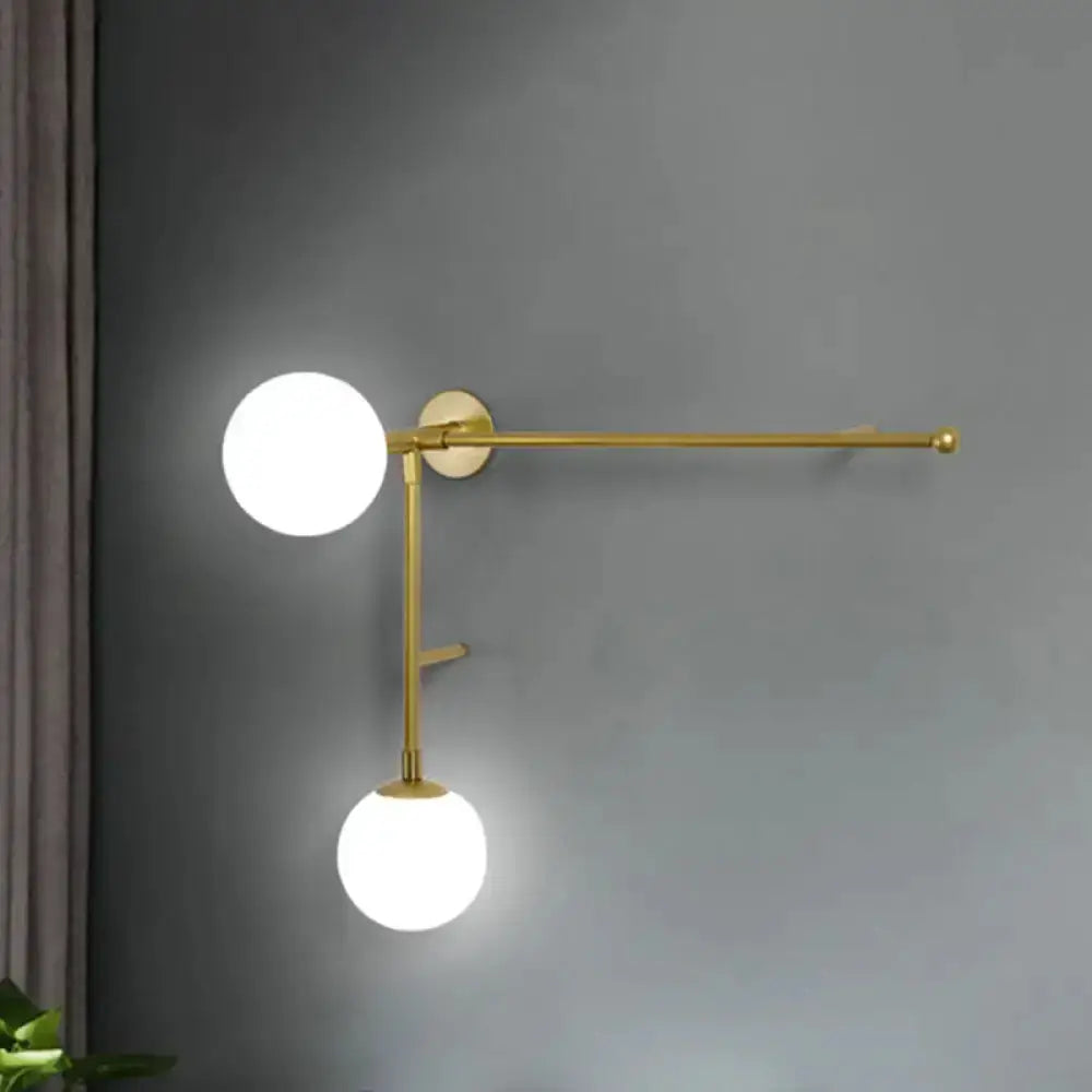 Modern Black and Gold Wall Lamp Glass Sconce