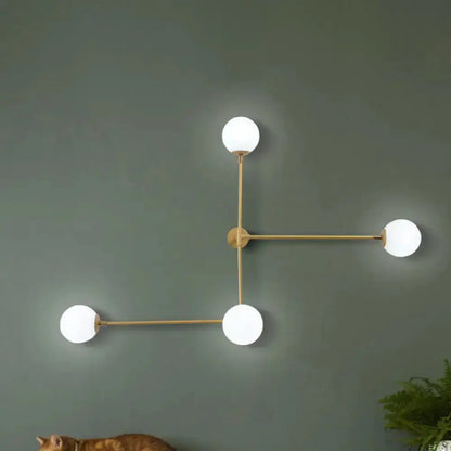 Modern Black and Gold Wall Lamp Glass Sconce
