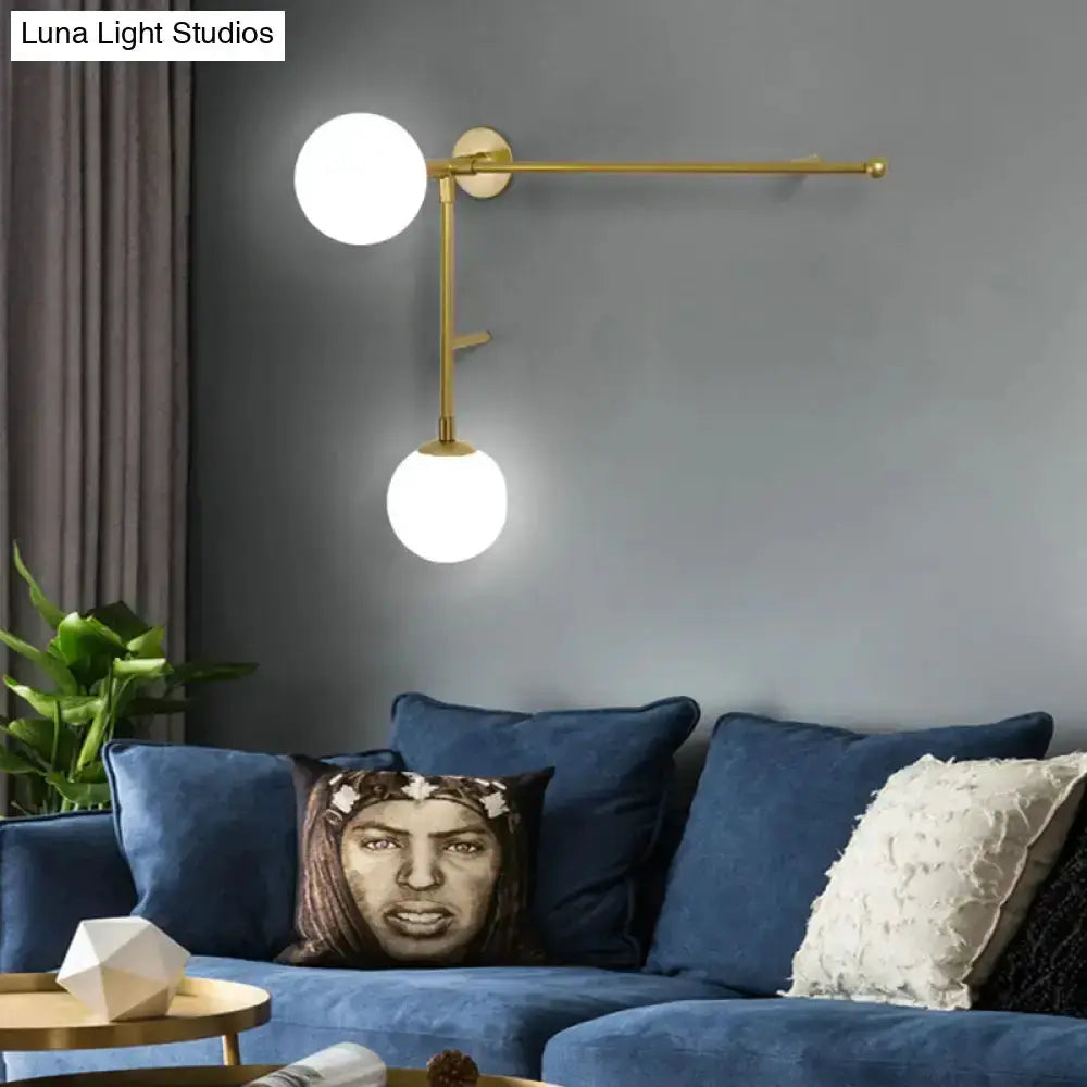 Modern Black and Gold Wall Lamp Glass Sconce