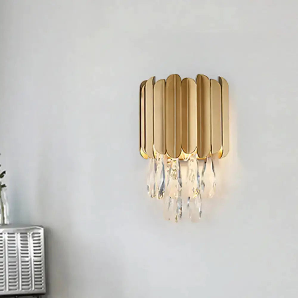Modern Black and Gold Wall Lamp With Teardrop