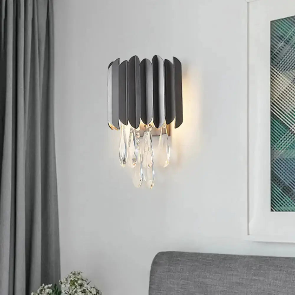 Modern Black and Gold Wall Lamp With Teardrop
