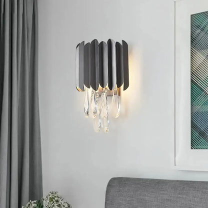 Modern Black and Gold Wall Lamp With Teardrop