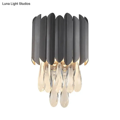 Modern Black and Gold Wall Lamp With Teardrop