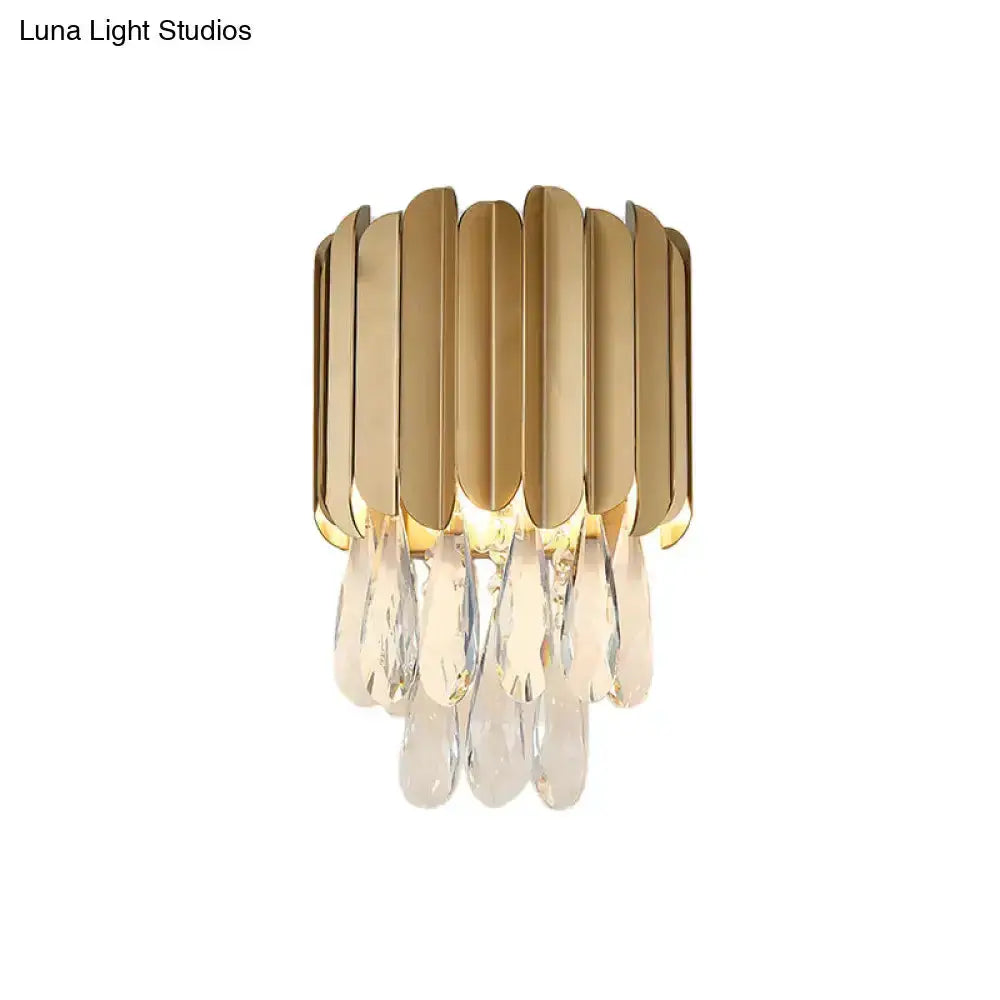 Modern Black and Gold Wall Lamp With Teardrop