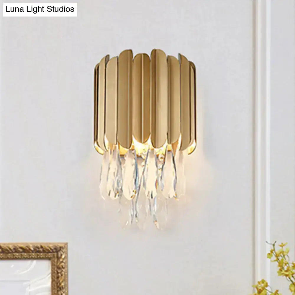 Modern Black and Gold Wall Lamp With Teardrop