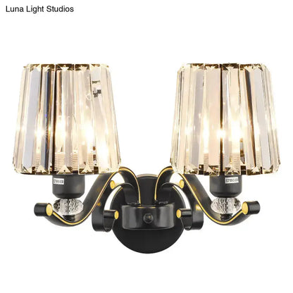 Modern Black and Gold Clear Glass Wall Lamp