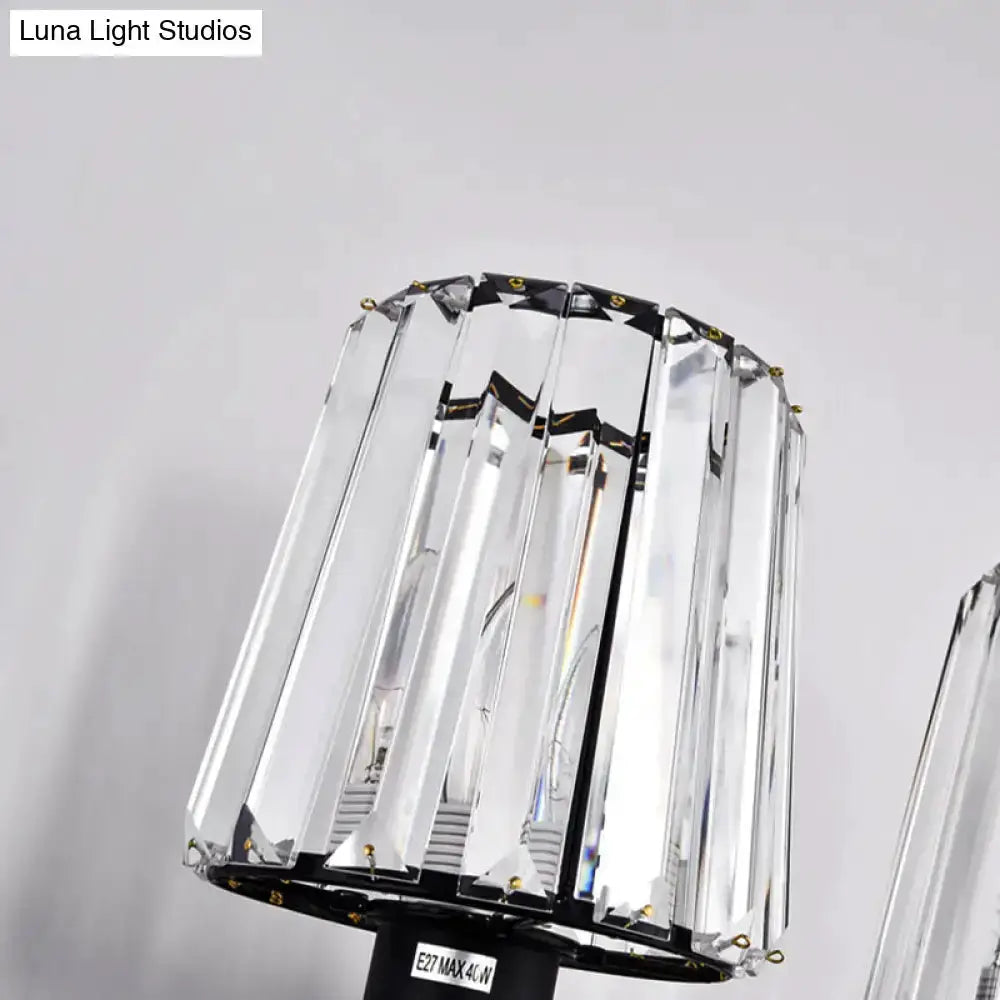 Modern Black and Gold Clear Glass Wall Lamp