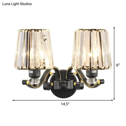 Modern Black and Gold Clear Glass Wall Lamp