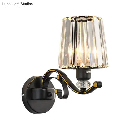 Modern Black and Gold Clear Glass Wall Lamp