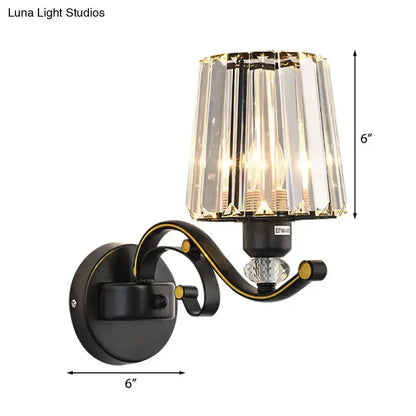 Modern Black and Gold Clear Glass Wall Lamp
