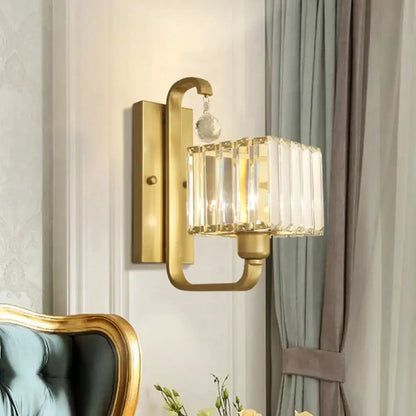 Gold Crystal Cubic Shade Adjustable Sconce by Decorbites on Tampa Home & Garden Store