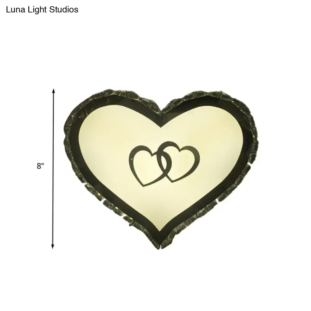 Black Heart Crystal Sconce by Decorbites; 8-inch wall light with crystal border on Tampa Home & Garden Store