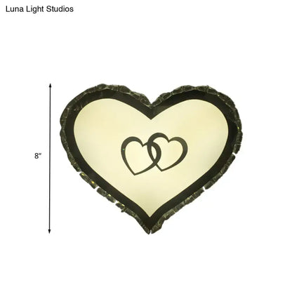 Black Heart Crystal Sconce by Decorbites; 8-inch wall light with crystal border on Tampa Home & Garden Store