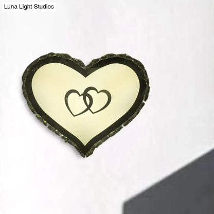Black Heart Crystal Sconce with black crystal border, glass center, entwined-heart motif on Tampa Home & Garden Store