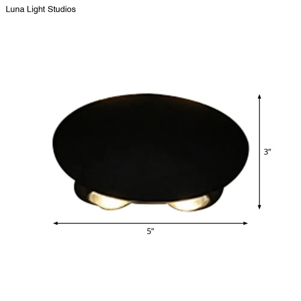 Black LED Wall Washer by Decorbites, oval fixture with gold accents, 5 in wide x 3 in tall on Tampa Home & Garden Store