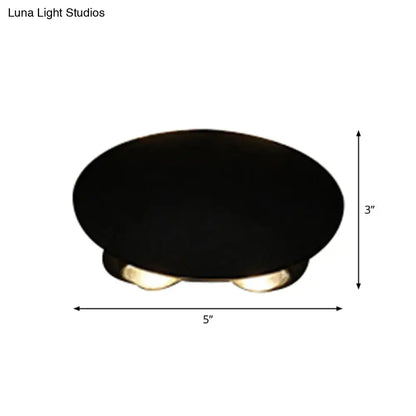 Black LED Wall Washer by Decorbites, oval fixture with gold accents, 5 in wide x 3 in tall on Tampa Home & Garden Store