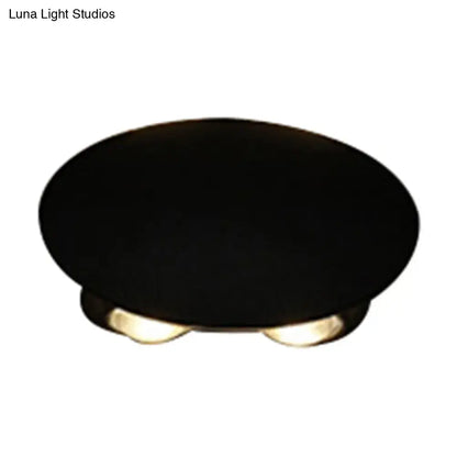 Decorbites Black LED Wall Washer round black fixture with gold feet on Tampa Home & Garden Store