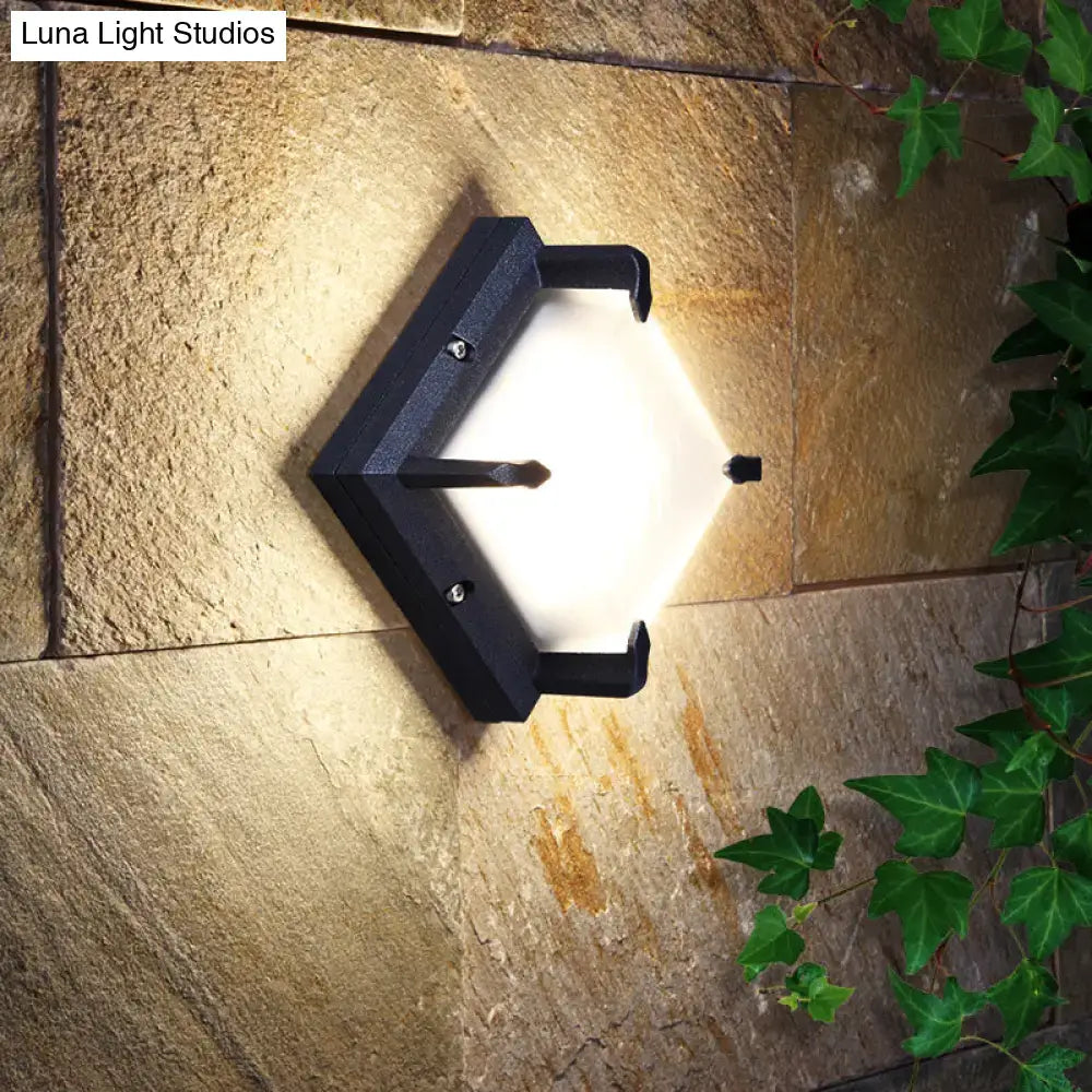 Black frosted glass wall light with black metal frame, Decorbites outdoor wall fixture on Tampa Home & Garden Store