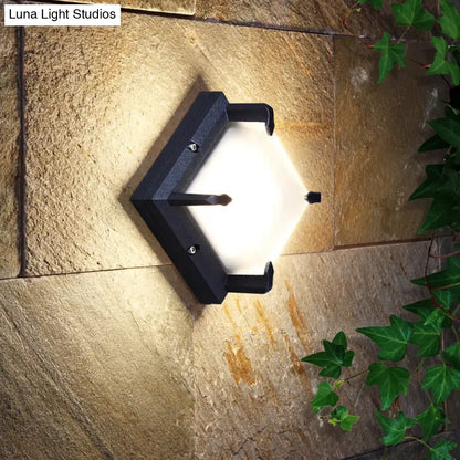 Black frosted glass wall light with black metal frame, Decorbites outdoor wall fixture on Tampa Home & Garden Store