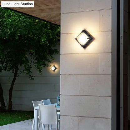 Black frosted glass wall light by Decorbites diamond sconce with black frame wall two lights on Tampa Home & Garden Store
