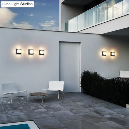 Black frosted glass wall lights outdoor fixtures, five on wall by Decorbites on Tampa Home & Garden Store
