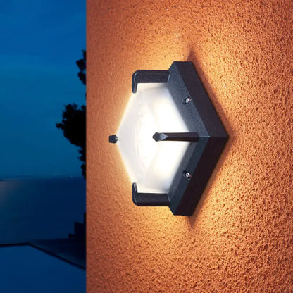 Black frosted glass wall light by Decorbites, black metal frame, wall mount on Tampa Home & Garden Store