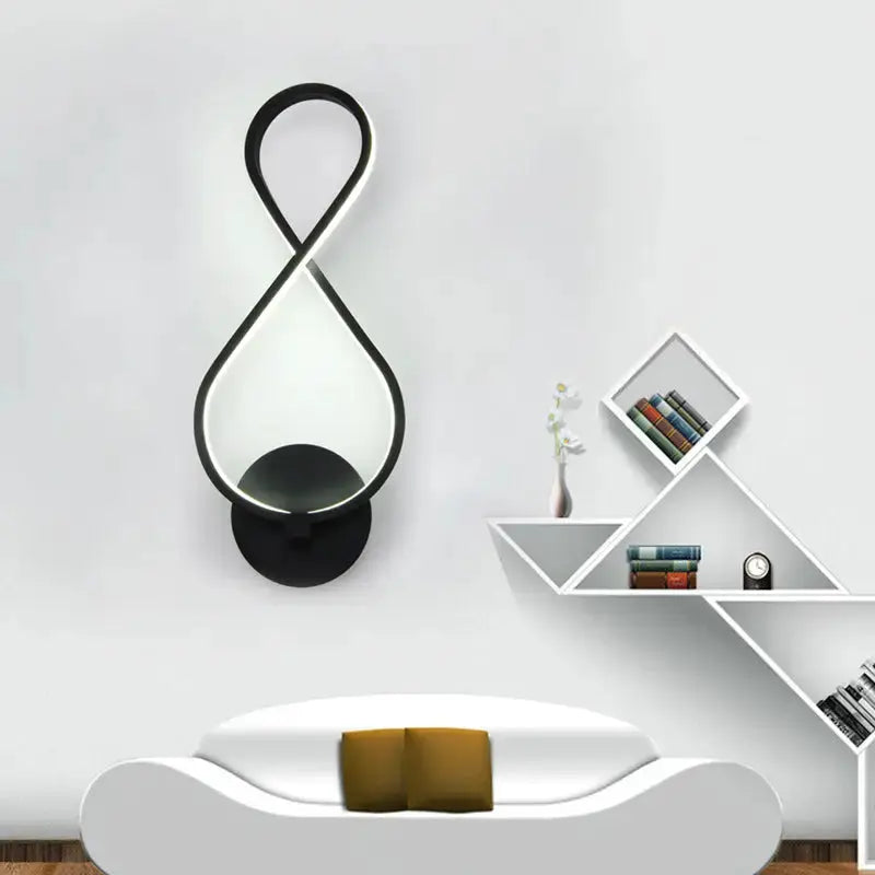 Modern Black Infinity Led Sconce Light Fixture