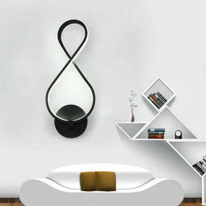 Modern Black Infinity Led Sconce Light Fixture