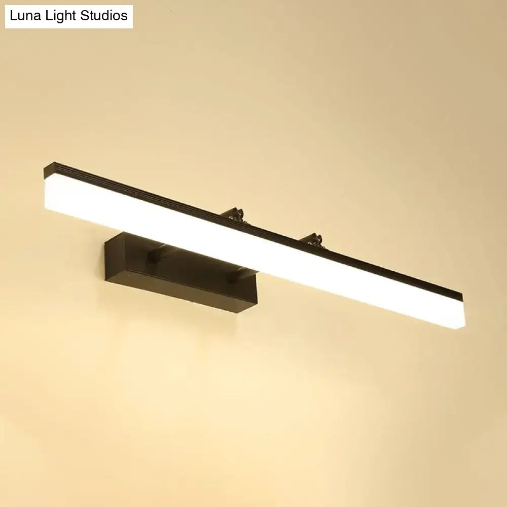 Black Acrylic 27-Inch Wall Sconce with slim LED diffuser on a black wall mount by Decorbites on Tampa Home & Garden Store