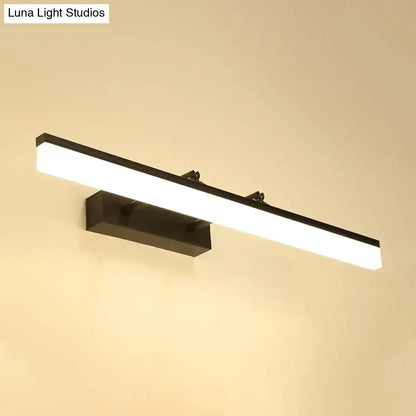 Black Acrylic 27-Inch Wall Sconce with slim LED diffuser on a black wall mount by Decorbites on Tampa Home & Garden Store
