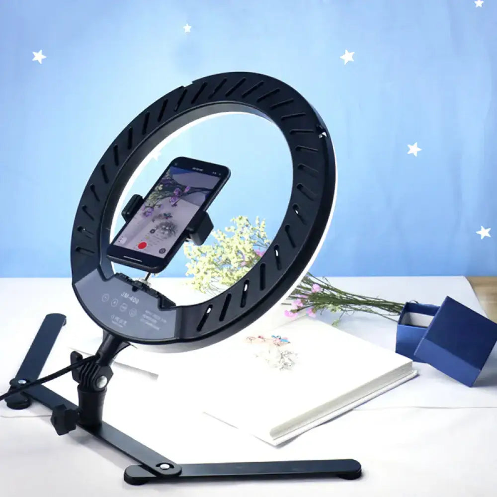 Black LED Flash Lamp ring light with phone holder on adjustable stand, Decorbites on Tampa Home & Garden Store