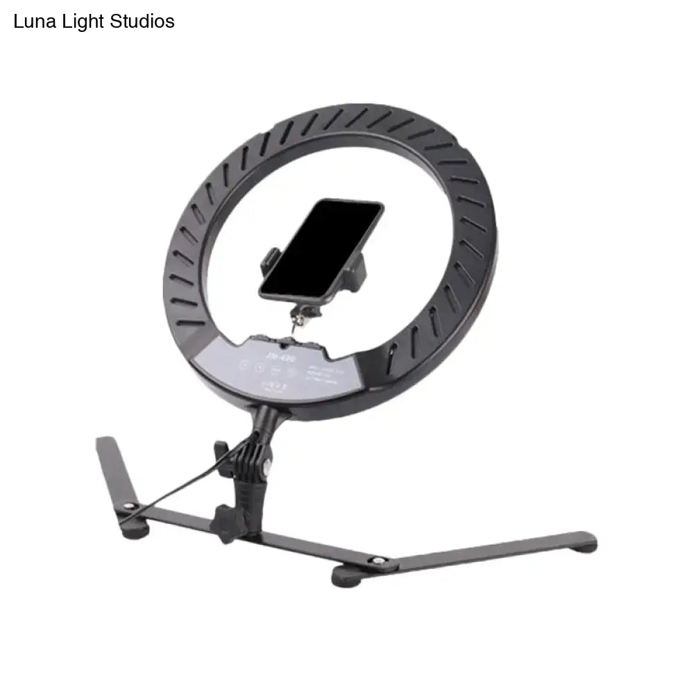 Black LED Flash Lamp ring light with phone holder on adjustable clamp stand Decorbites on Tampa Home & Garden Store