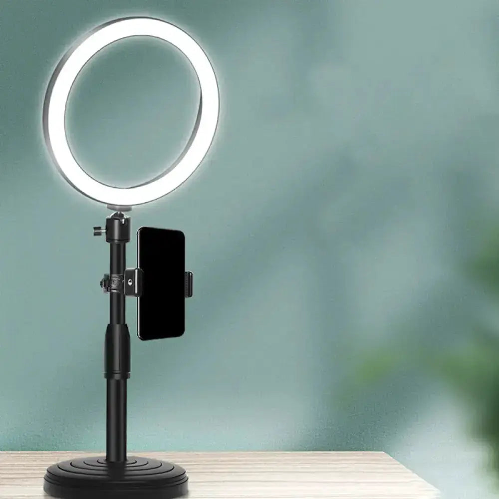 Black Led Ring Light with Phone Holder Lamp