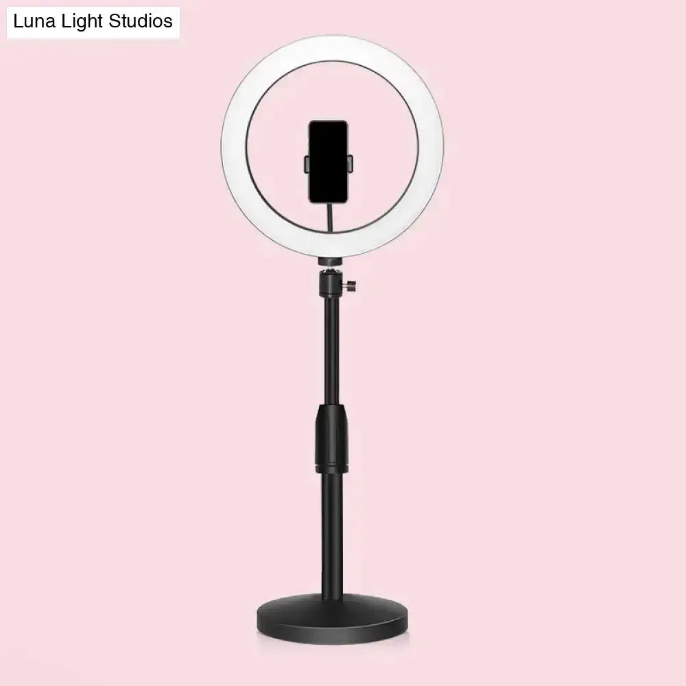 Black Led Ring Light with Phone Holder Lamp