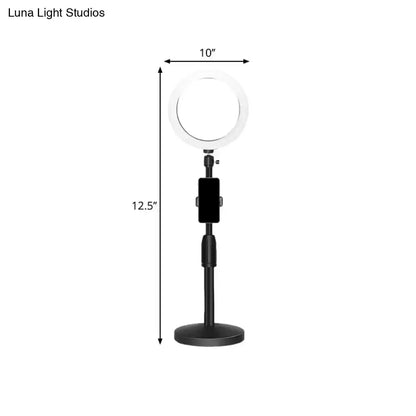 Black Led Ring Light with Phone Holder Lamp