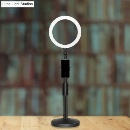 Black Led Ring Light with Phone Holder Lamp