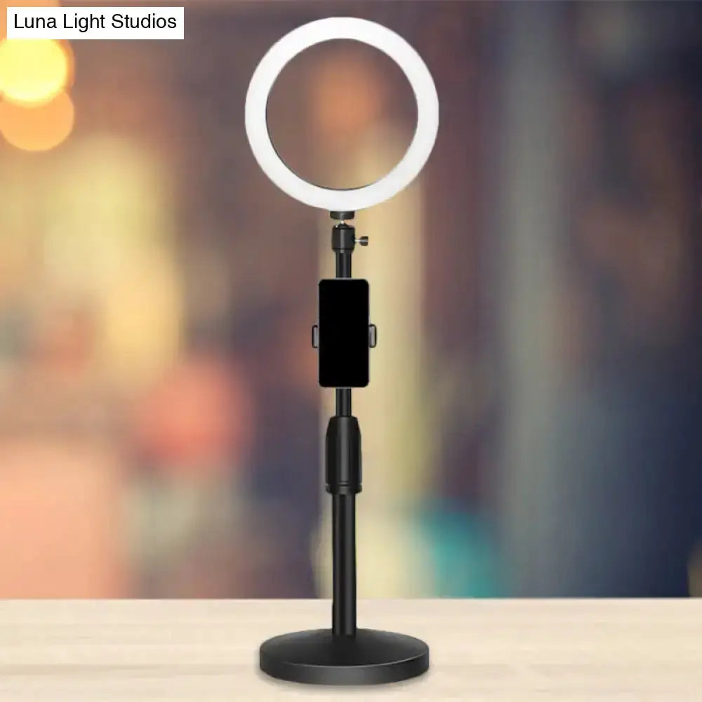 Black Led Ring Light with Phone Holder Lamp