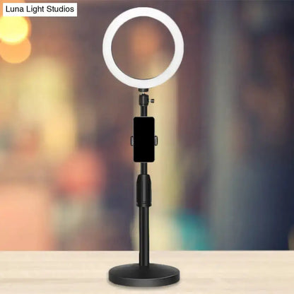 Black Led Ring Light with Phone Holder Lamp