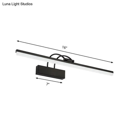Decorbites modern black LED vanity lighting fixture wall sconce, 16-inch linear bar on Tampa Home & Garden Store
