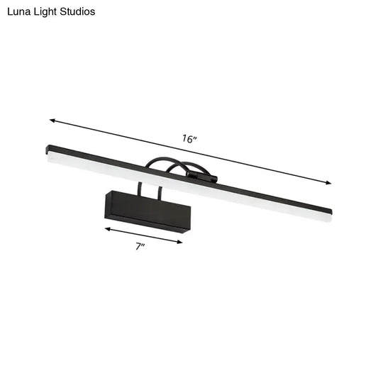 Decorbites modern black LED vanity lighting fixture wall sconce, 16-inch linear bar on Tampa Home & Garden Store