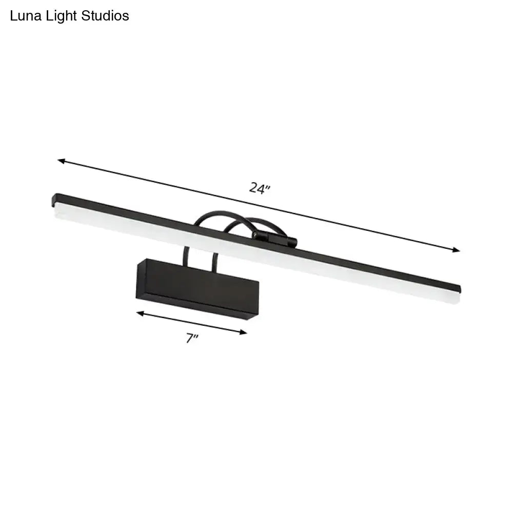Modern black LED vanity lighting fixture, 24in bar with 7in backplate, Decorbites 2pc on Tampa Home & Garden Store
