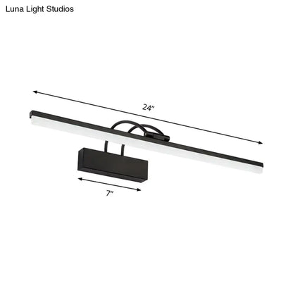 Modern black LED vanity lighting fixture, 24in bar with 7in backplate, Decorbites 2pc on Tampa Home & Garden Store
