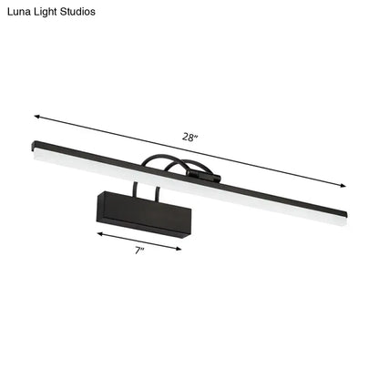 Modern black LED vanity light fixture sconce, 28in long with base Decorbites on Tampa Home & Garden Store