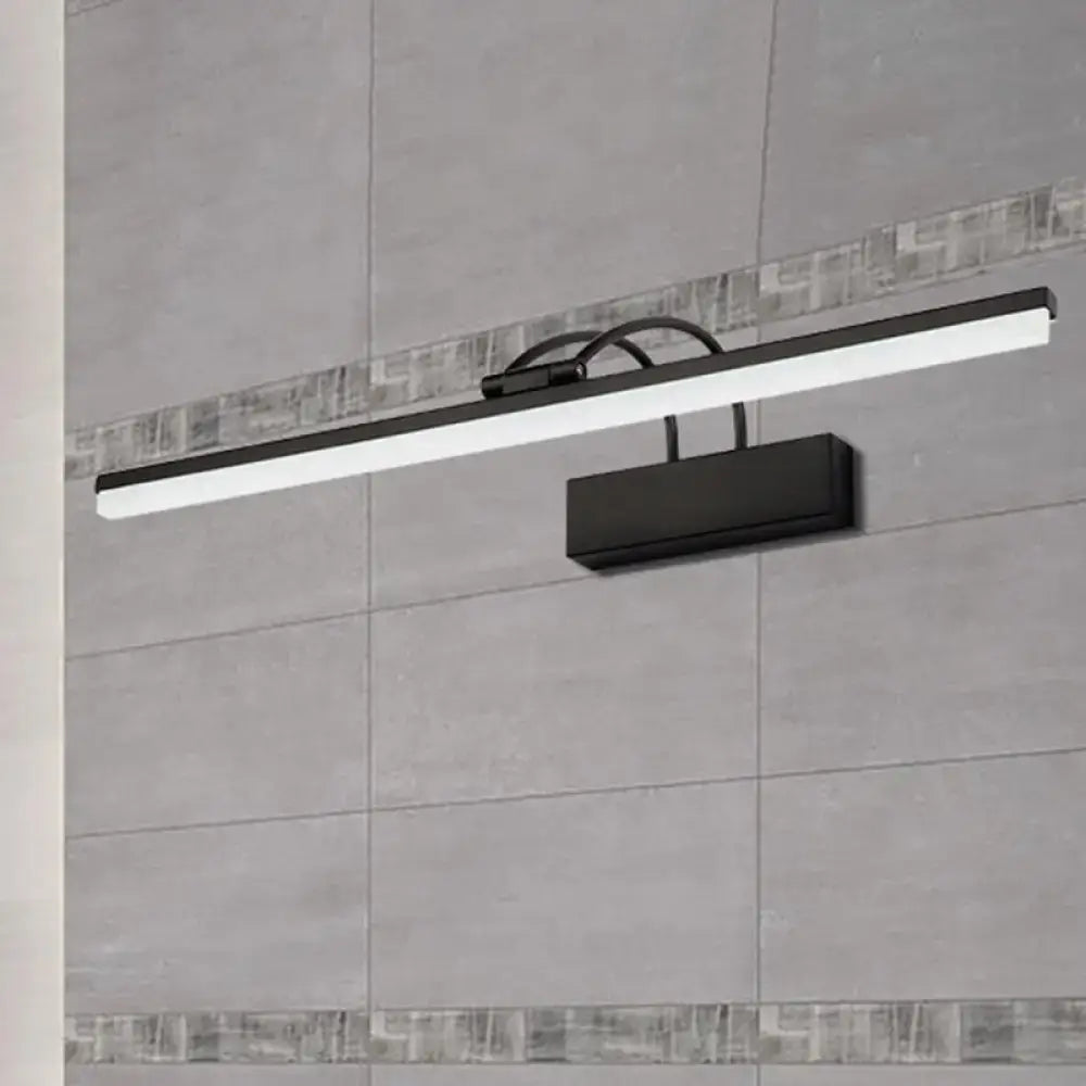 Modern black LED vanity lighting fixture sconce; linear bar with white diffuser by Decorbites on Tampa Home & Garden Store