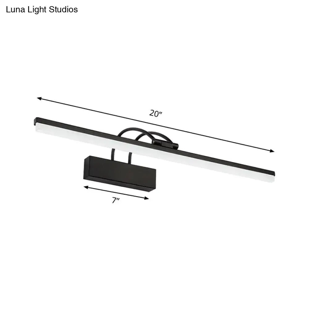 Decorbites modern black LED vanity light bar with wall mount, 20 inches long on Tampa Home & Garden Store