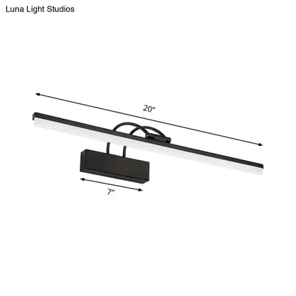Decorbites modern black LED vanity light bar with wall mount, 20 inches long on Tampa Home & Garden Store