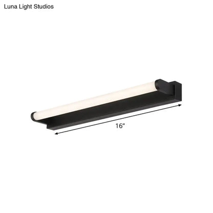 Black tubular vanity sconce 16-inch long with metal finish on Tampa Home & Garden Store