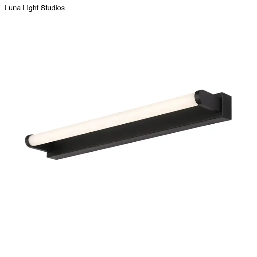 Black Tubular Vanity Sconce with a slim horizontal LED tube and wall-mount base on Tampa Home & Garden Store