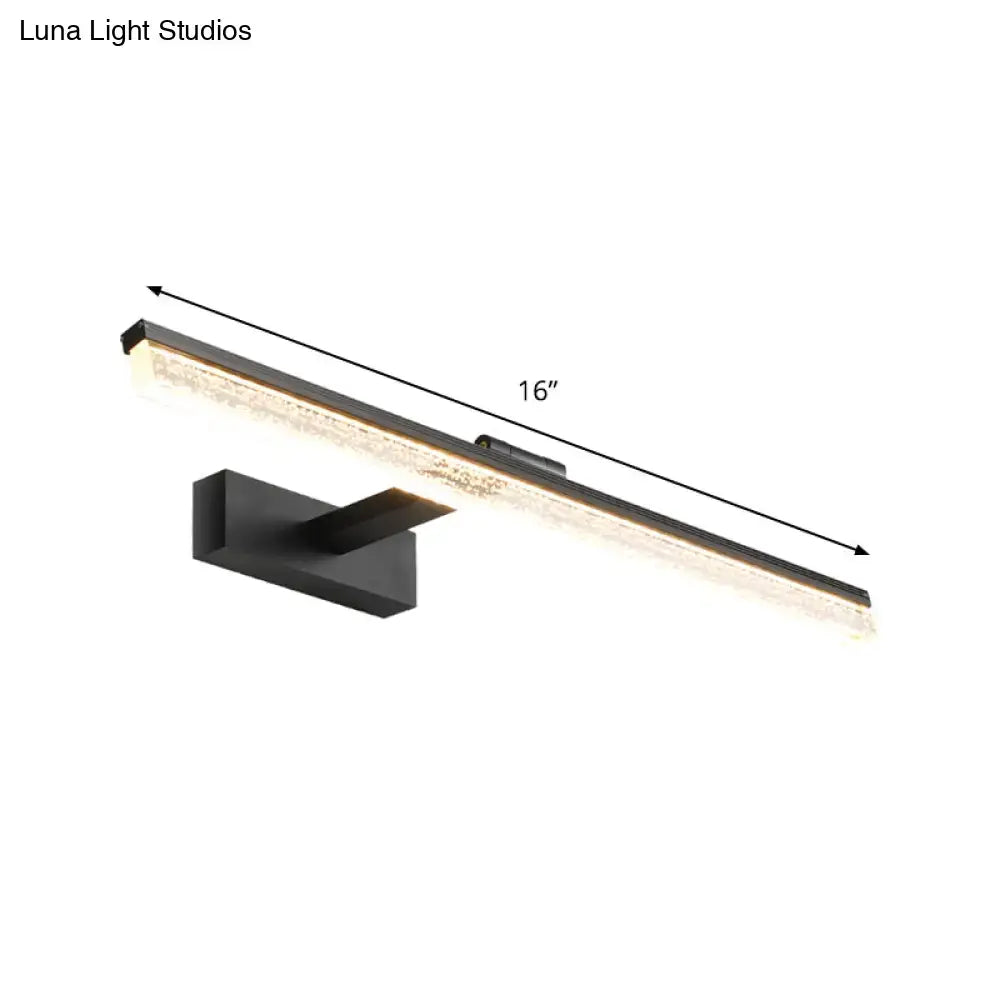 Black Frosted Vanity Light 16-inch, black metal bar with frosted diffuser by Decorbites on Tampa Home & Garden Store